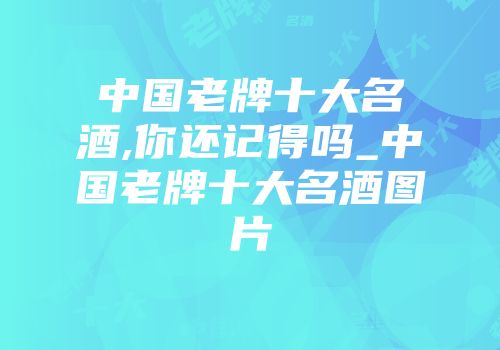 中国老牌十大名酒,你还记得吗_中国老牌十大名酒图片