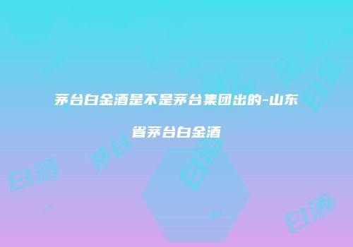 茅台白金酒是不是茅台集团出的-山东省茅台白金酒