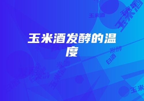 玉米酒发酵的温度