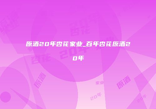 原酒20年杏花家业_百年杏花原酒20年