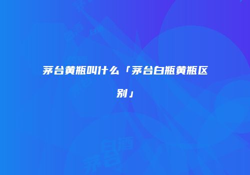 茅台黄瓶叫什么「茅台白瓶黄瓶区别」