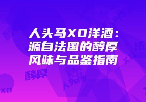 人头马XO洋酒：源自法国的醇厚风味与品鉴指南