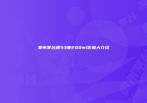 贵州茅台酒53度200ml价格大介绍