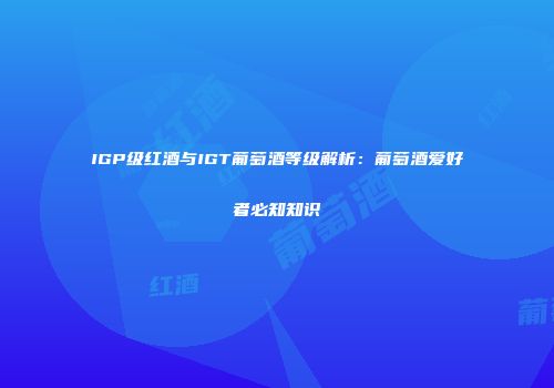 IGP级红酒与IGT葡萄酒等级解析：葡萄酒爱好者必知知识