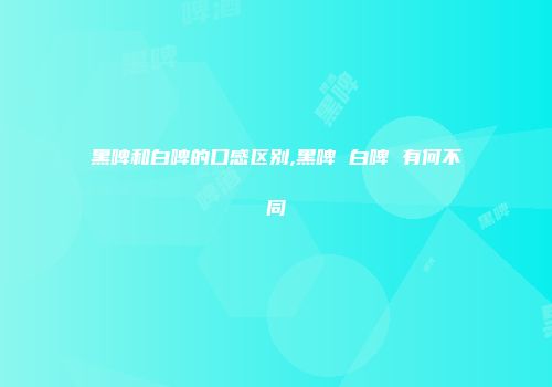 黑啤和白啤的口感区别,黑啤 白啤 有何不同