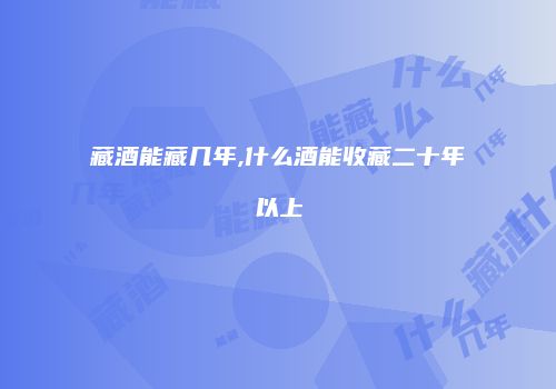 藏酒能藏几年,什么酒能收藏二十年以上