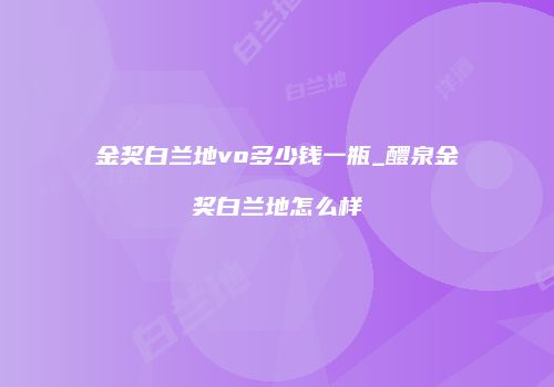 金奖白兰地vo多少钱一瓶_醴泉金奖白兰地怎么样