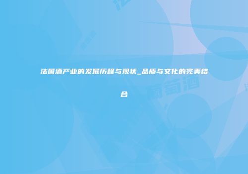 法国酒产业的发展历程与现状_品质与文化的完美结合