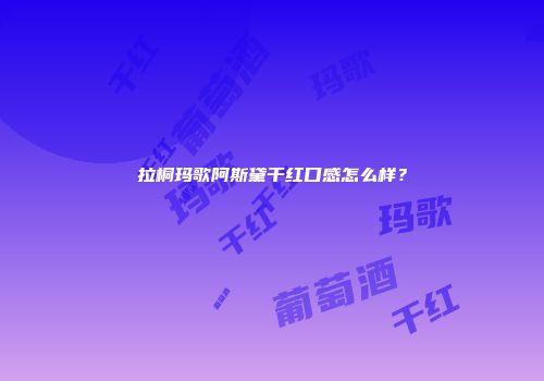 拉桐玛歌阿斯黛干红口感怎么样？