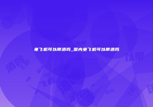 坐飞机可以带酒吗_国内坐飞机可以带酒吗