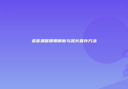 桑葚酒保质期解析与延长保存方法