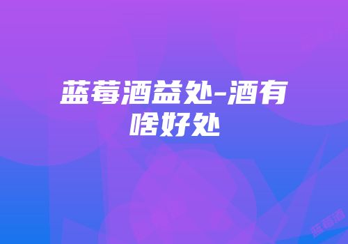 蓝莓酒益处-酒有啥好处