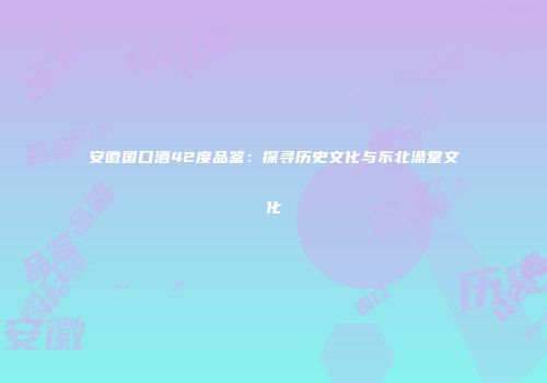 安徽国口酒42度品鉴：探寻历史文化与东北澡堂文化