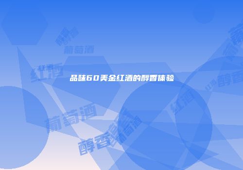 品味60美金红酒的醇香体验