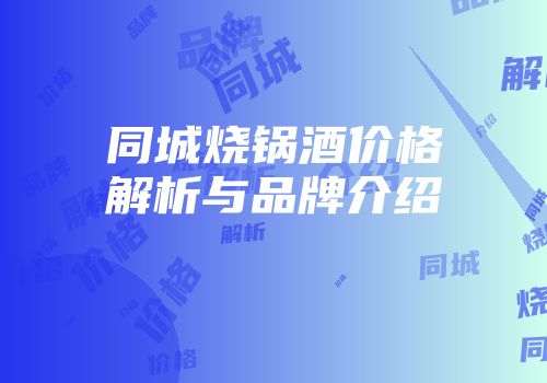 同城烧锅酒价格解析与品牌介绍