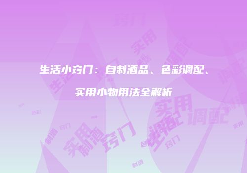 生活小窍门：自制酒品、色彩调配、实用小物用法全解析