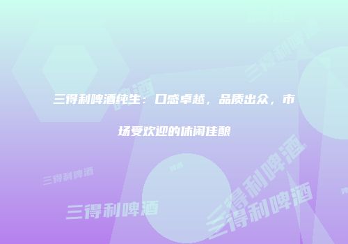 三得利啤酒纯生：口感卓越，品质出众，市场受欢迎的休闲佳酿