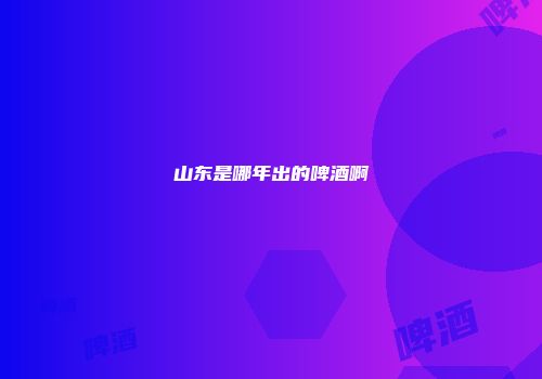 山东是哪年出的啤酒啊