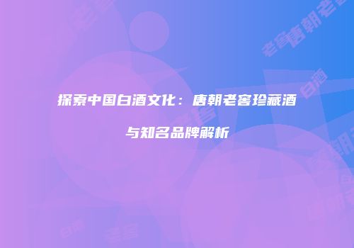 探索中国白酒文化：唐朝老窖珍藏酒与知名品牌解析