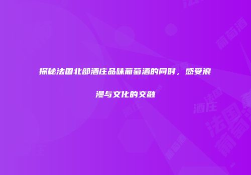 探秘法国北部酒庄品味葡萄酒的同时，感受浪漫与文化的交融