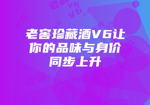 老窖珍藏酒V6让你的品味与身价同步上升