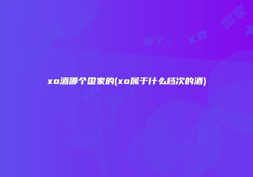 xo酒哪个国家的(xo属于什么档次的酒)