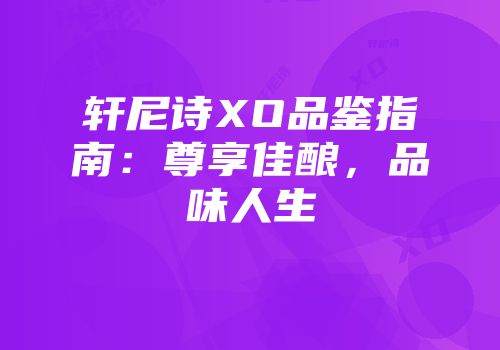 轩尼诗XO品鉴指南：尊享佳酿，品味人生