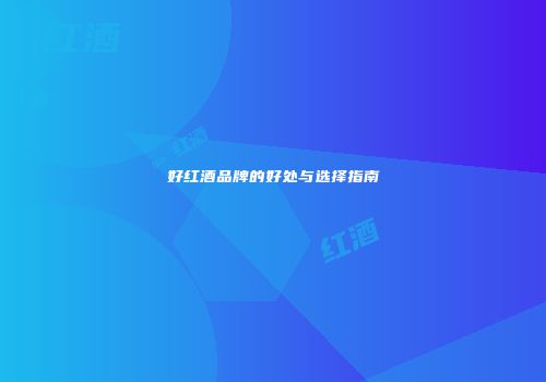 好红酒品牌的好处与选择指南