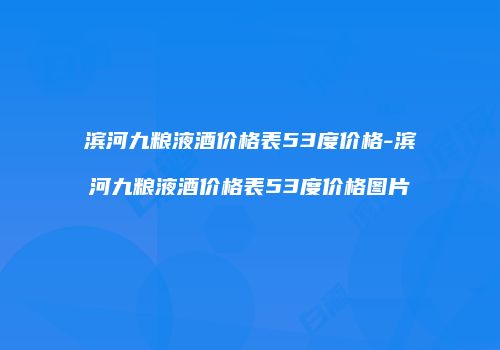 滨河九粮液酒价格表53度价格-滨河九粮液酒价格表53度价格图片