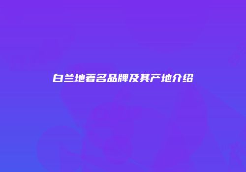 白兰地著名品牌及其产地介绍