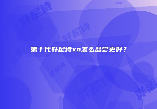 第十代轩尼诗xo怎么品尝更好？