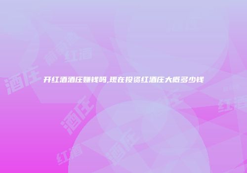 开红酒酒庄赚钱吗,现在投资红酒庄大概多少钱