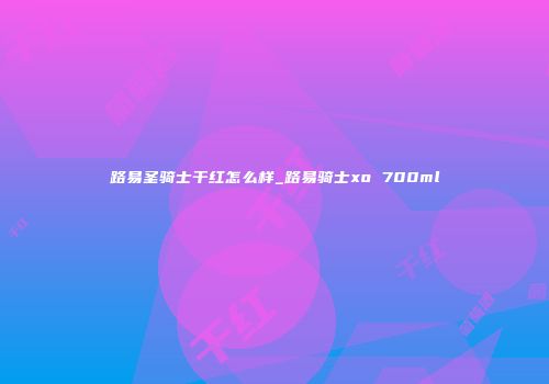 路易圣骑士干红怎么样_路易骑士xo 700ml