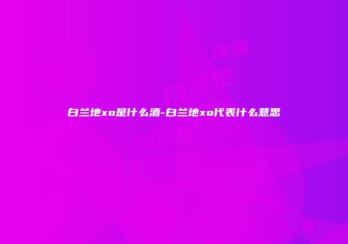 白兰地xo是什么酒-白兰地xo代表什么意思