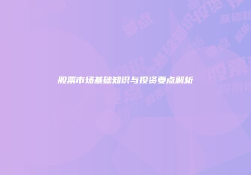 股票市场基础知识与投资要点解析