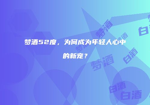 梦酒52度，为何成为年轻人心中的新宠？