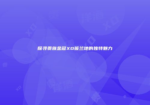 探寻贵族金冠XO拔兰地的独特魅力