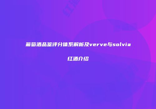 葡萄酒品鉴评分体系解析及verve与solvia红酒介绍