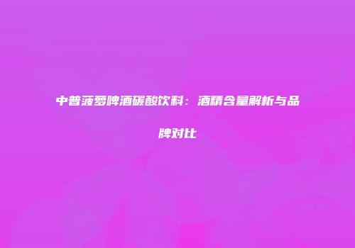 中普菠萝啤酒碳酸饮料：酒精含量解析与品牌对比