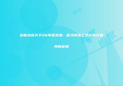 安徽功成天下26年原浆酒：探寻传统工艺与现代营养的佳酿