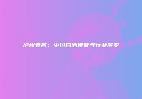 泸州老窖：中国白酒传奇与行业演变
