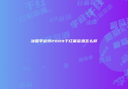 法国李寇特2009干红葡萄酒怎么样
