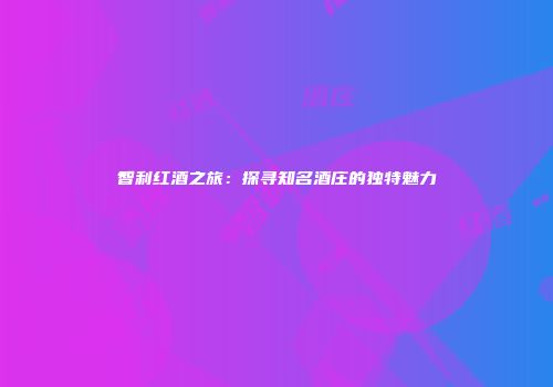智利红酒之旅：探寻知名酒庄的独特魅力
