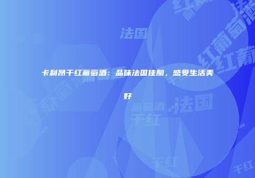 卡利昂干红葡萄酒：品味法国佳酿，感受生活美好