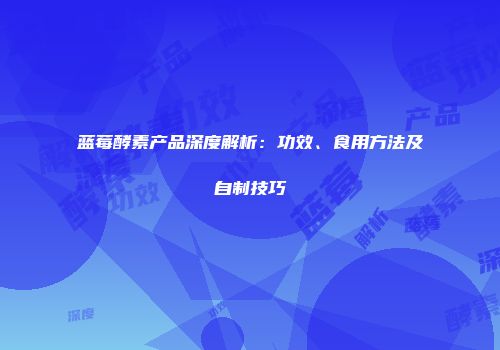 蓝莓酵素产品深度解析：功效、食用方法及自制技巧