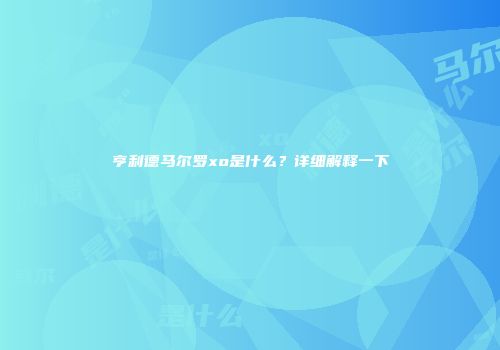 亨利德马尔罗xo是什么？详细解释一下