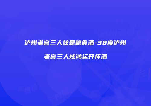 泸州老窖三人炫是粮食酒-38度泸州老窖三人炫鸿运开怀酒
