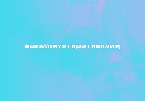 调鸡尾酒所用的全套工具(调酒工具图片及用法)