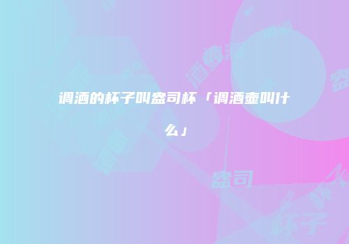调酒的杯子叫盎司杯「调酒壶叫什么」