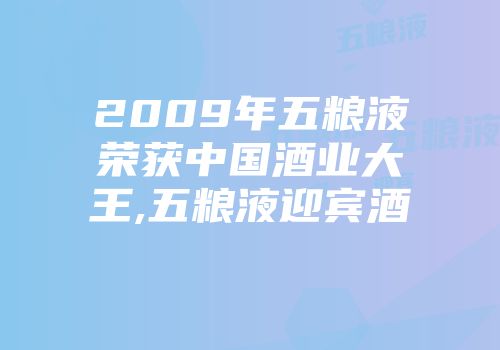 2009年五粮液荣获中国酒业大王,五粮液迎宾酒